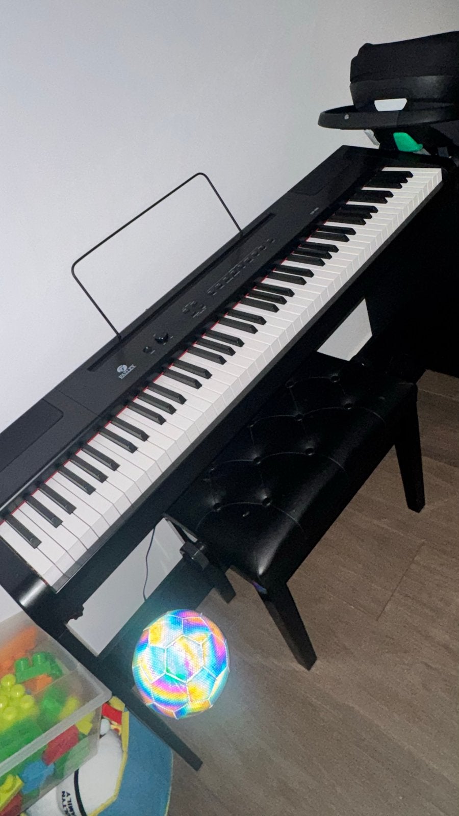 Fazley FSP-500-W digitale piano zwart + onderstel+pianobank., Ophalen, Zwart, Digitaal, Zo goed als nieuw