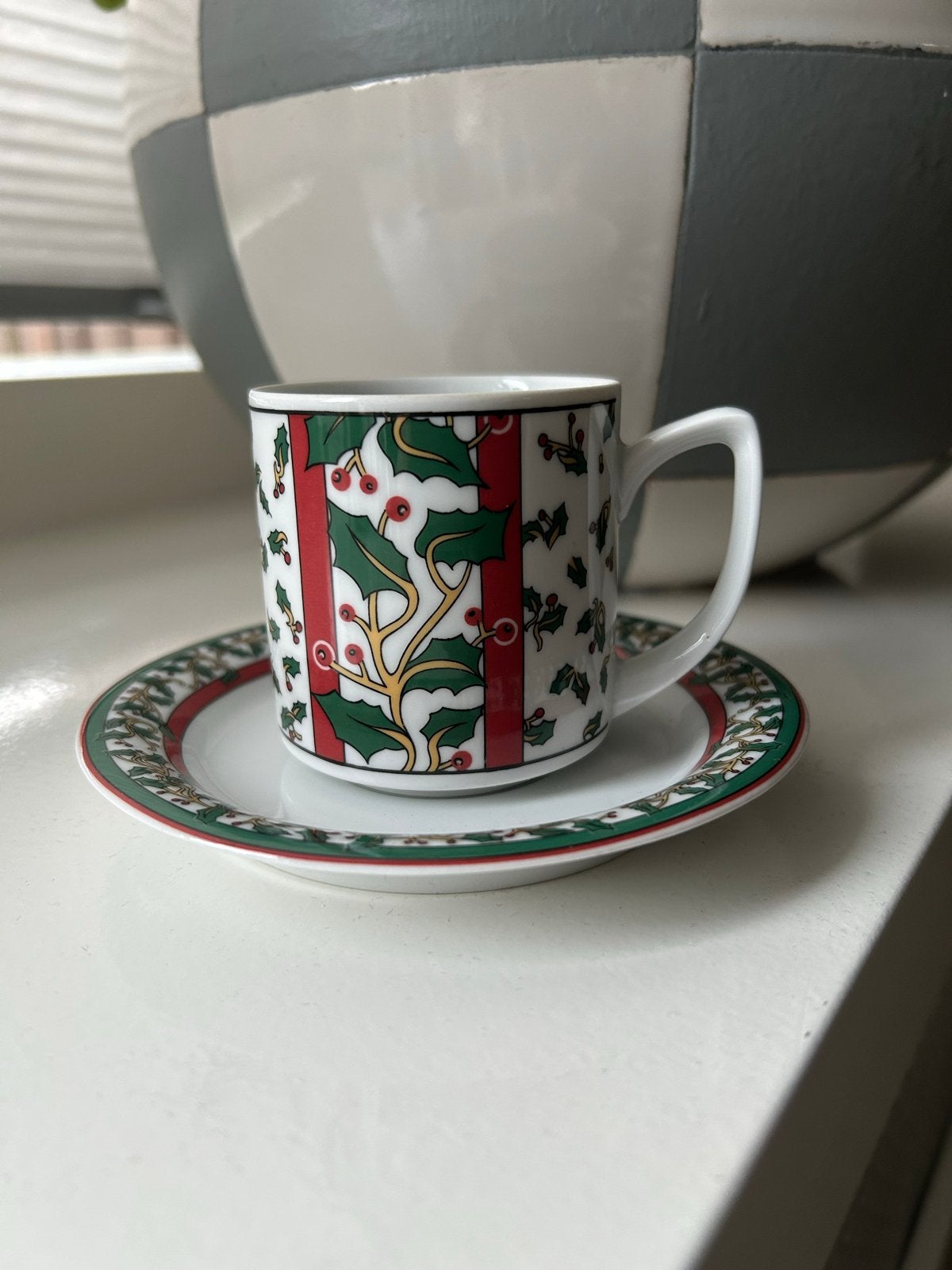 Kerst koffiekopje met schotel Graf von Henneberg - Porselein, Ophalen of Verzenden