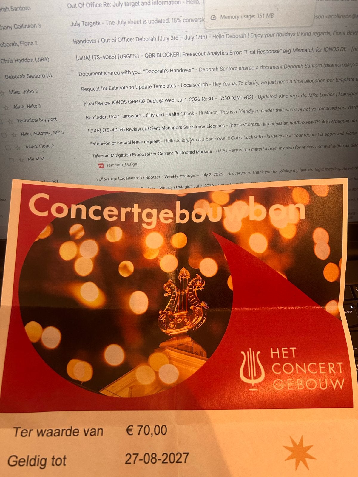 Gift card concert gebouw-70, Eén persoon