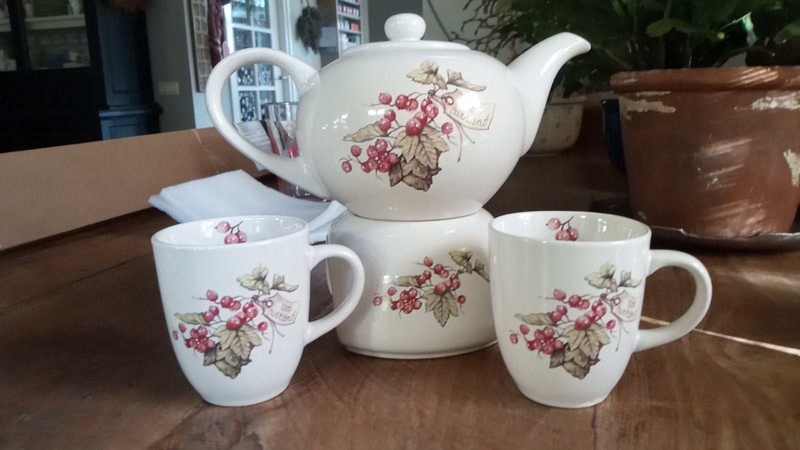 vintage servies jet ter steege red currant/grandmothers berr, Ophalen of Verzenden, Zo goed als nieuw, Overige stijlen, Overige typen