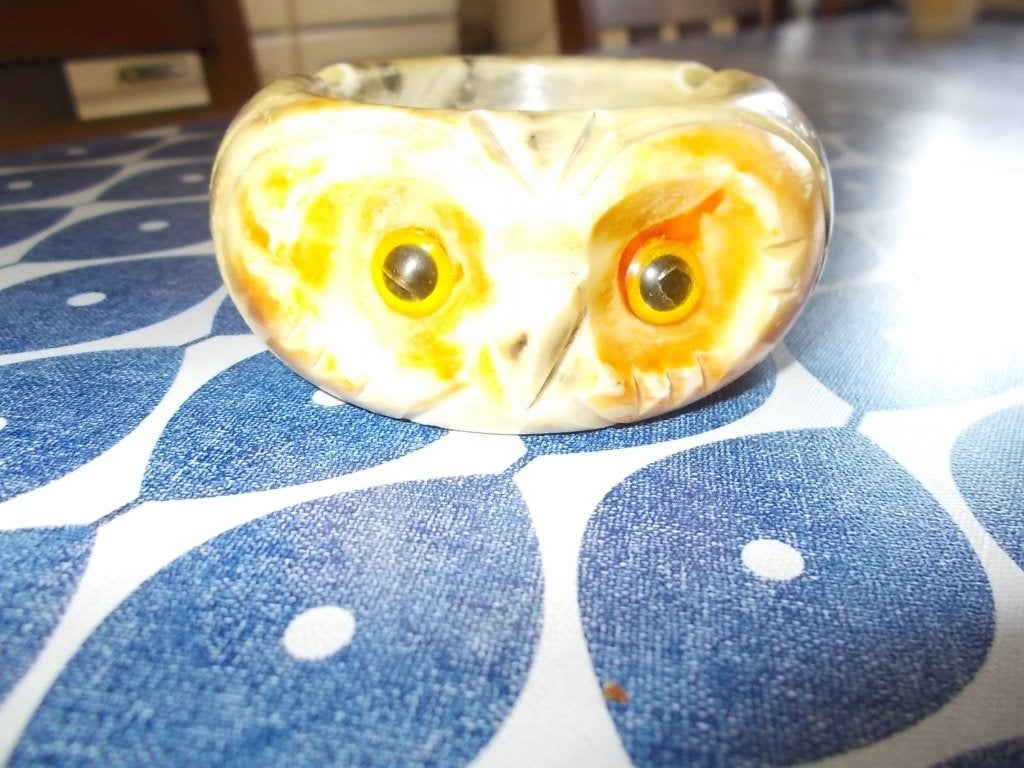 🦉Vintage asbak van steen in vorm van een uil🦉., Ophalen of Verzenden, Gebruikt, Steen/keramiek, Vintage
