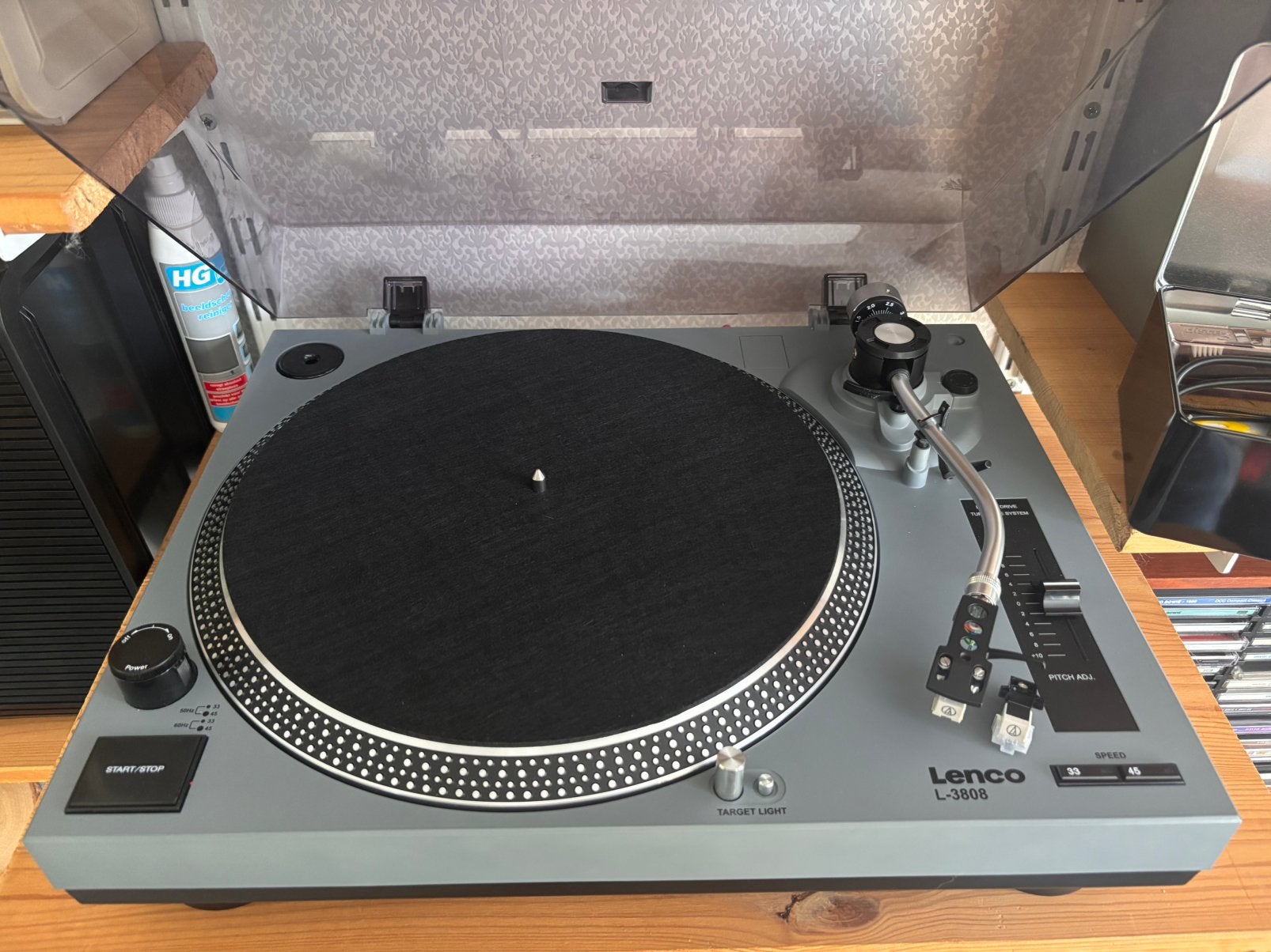 Mooie Lenco L-3808 platenspeler, Ophalen, Zo goed als nieuw, Overige merken, Pitch-regelaar