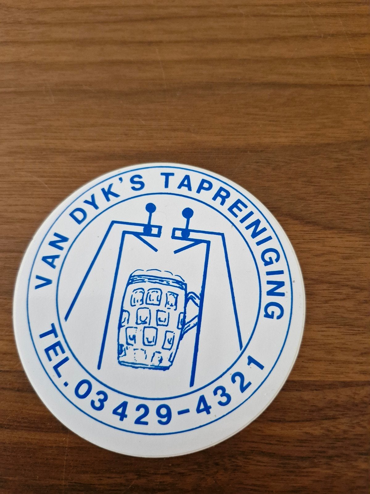 11482 Vintage Sticker Van Dyk's Tapreiniging, Ophalen of Verzenden, Zo goed als nieuw