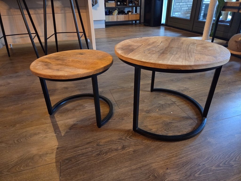 Salontafel rond 2 stuks, Ophalen, Minder dan 50 cm, Rond, Minder dan 50 cm