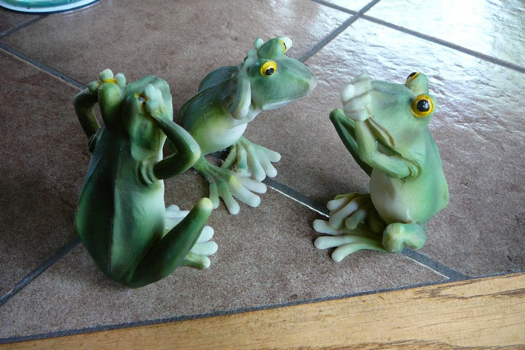 Kikkerbeeldjes HorenZienZwijgen 10 cm hoog, Ophalen of Verzenden, Zo goed als nieuw, Fantasy