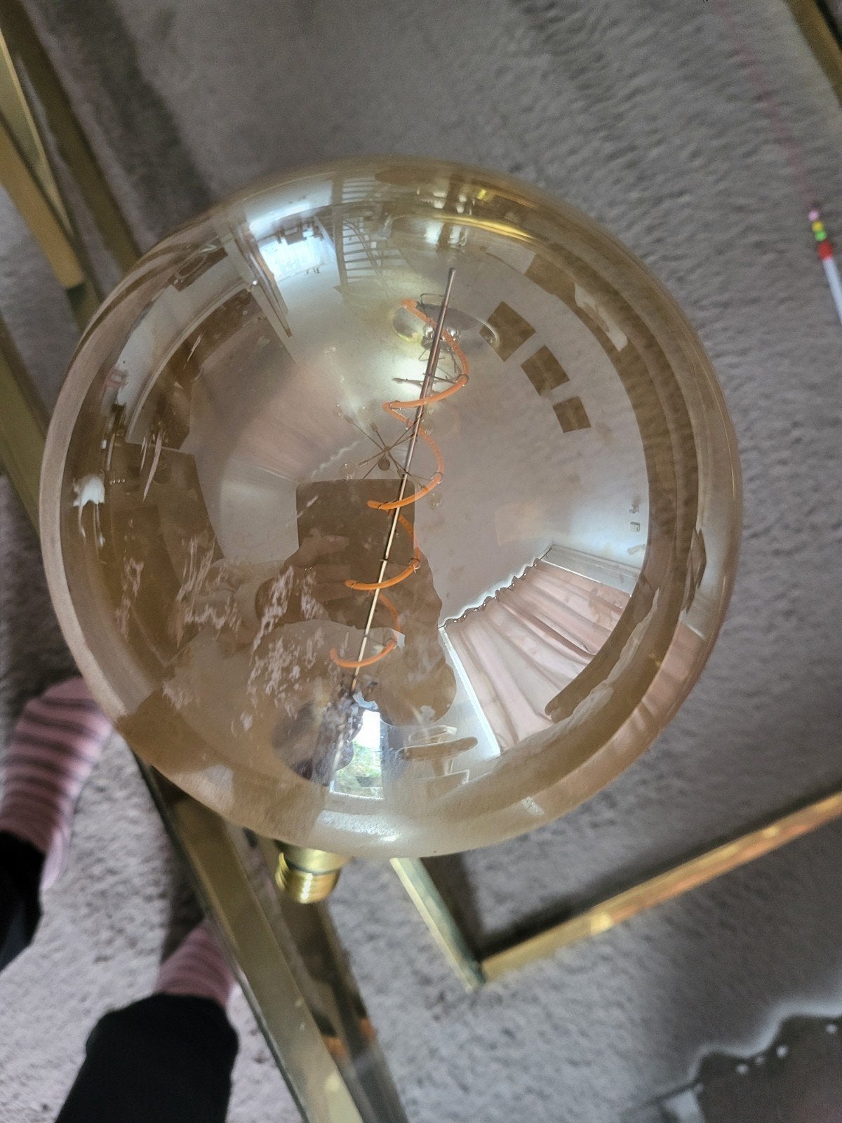 Grote decoratieve LED lamp met spiraalfilament, Ophalen, Geel, E27 (groot), Zo goed als nieuw