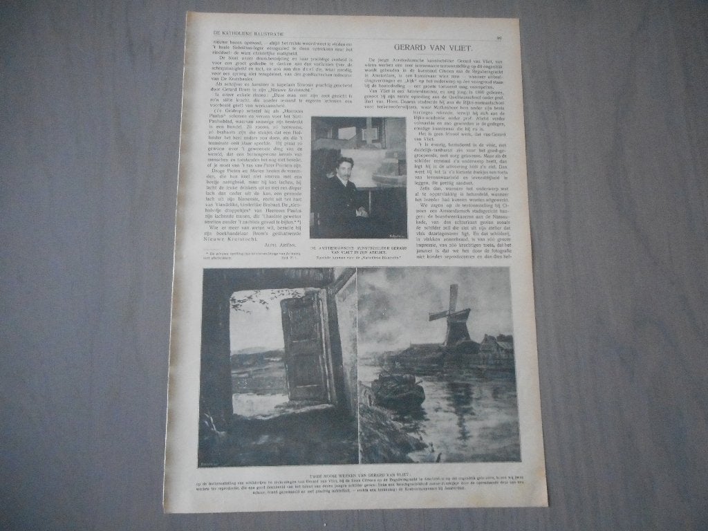 Gerard van Vliet. Kunstschilder. 1911., Ophalen of Verzenden, Voor 1920, Nederland, Knipsel(s)