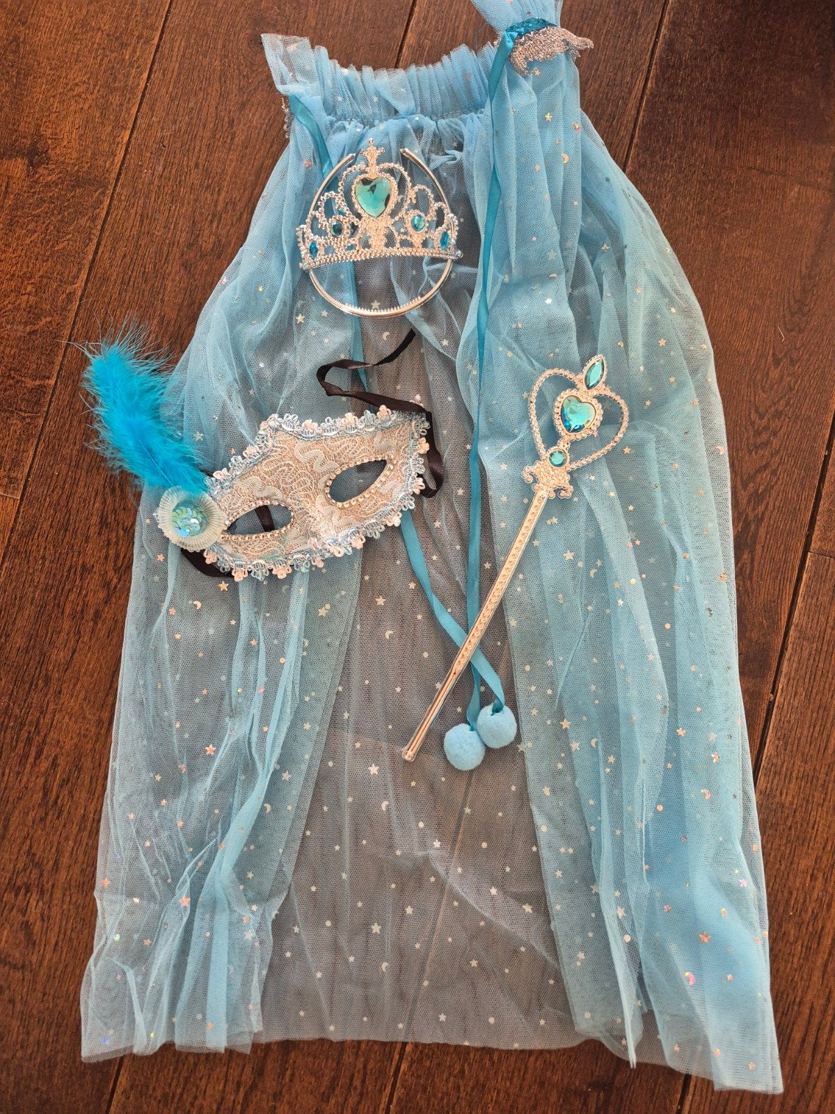 Elsa prinsessenjurk met kroon, staf en masker, Jongen of Meisje, Nieuw, Ophalen of Verzenden, .