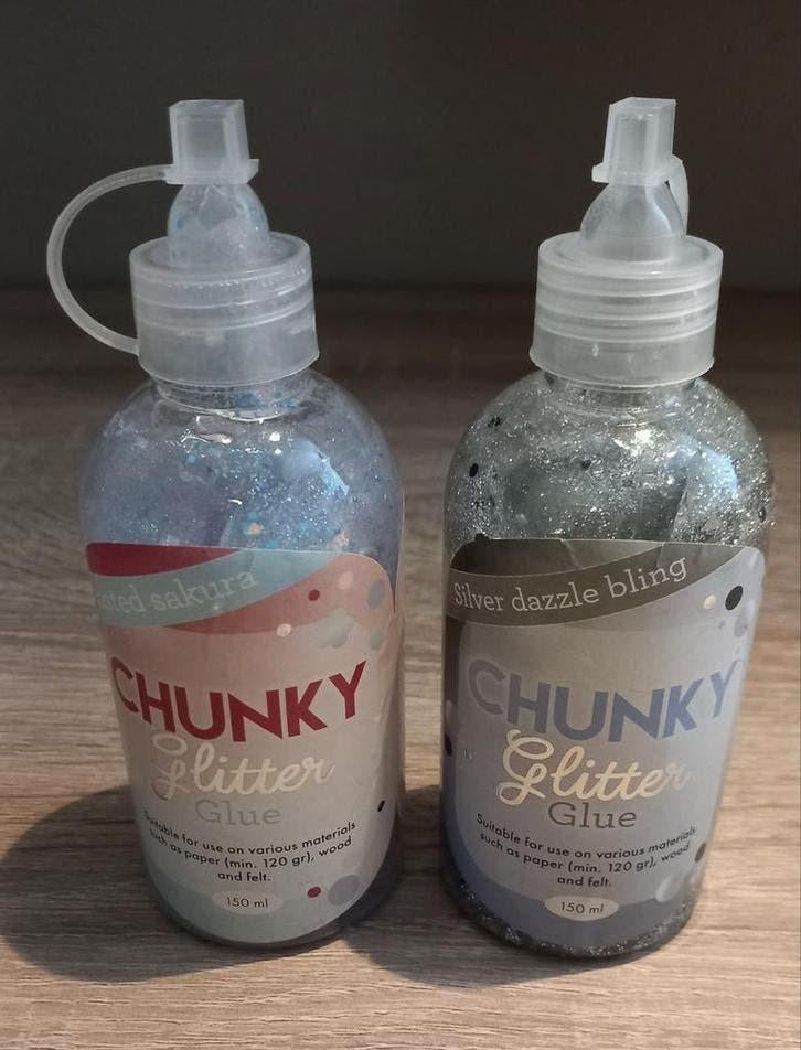 Glitter lijm 2 flesjes, Ophalen of Verzenden, Gebruikt