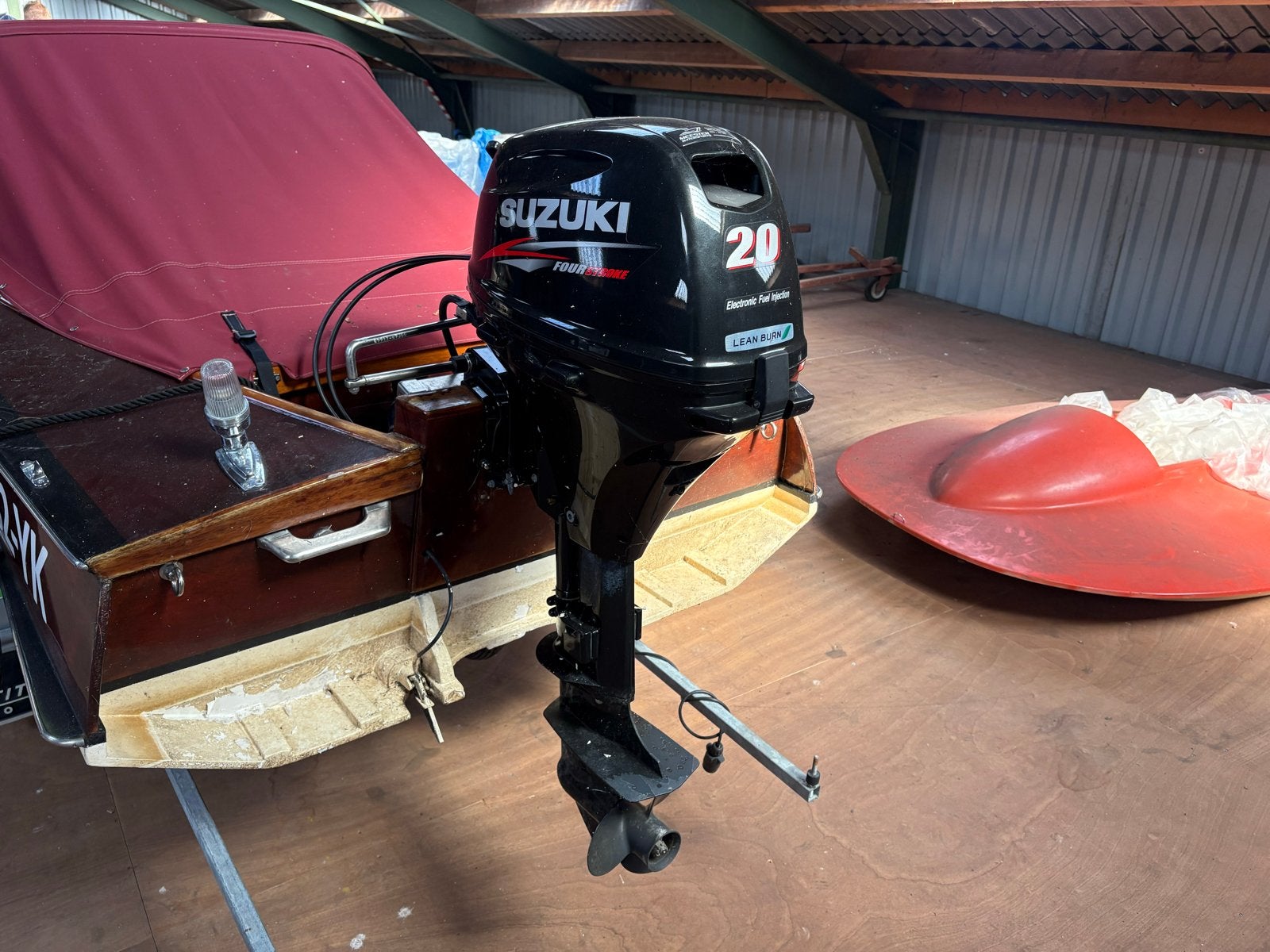 Houten speedboot (Riva look-a-like) met 20pk Suzuki EFI, Watersport en Boten, Speedboten, Ophalen, Overige merken, Gebruikt, Minder dan 70 pk