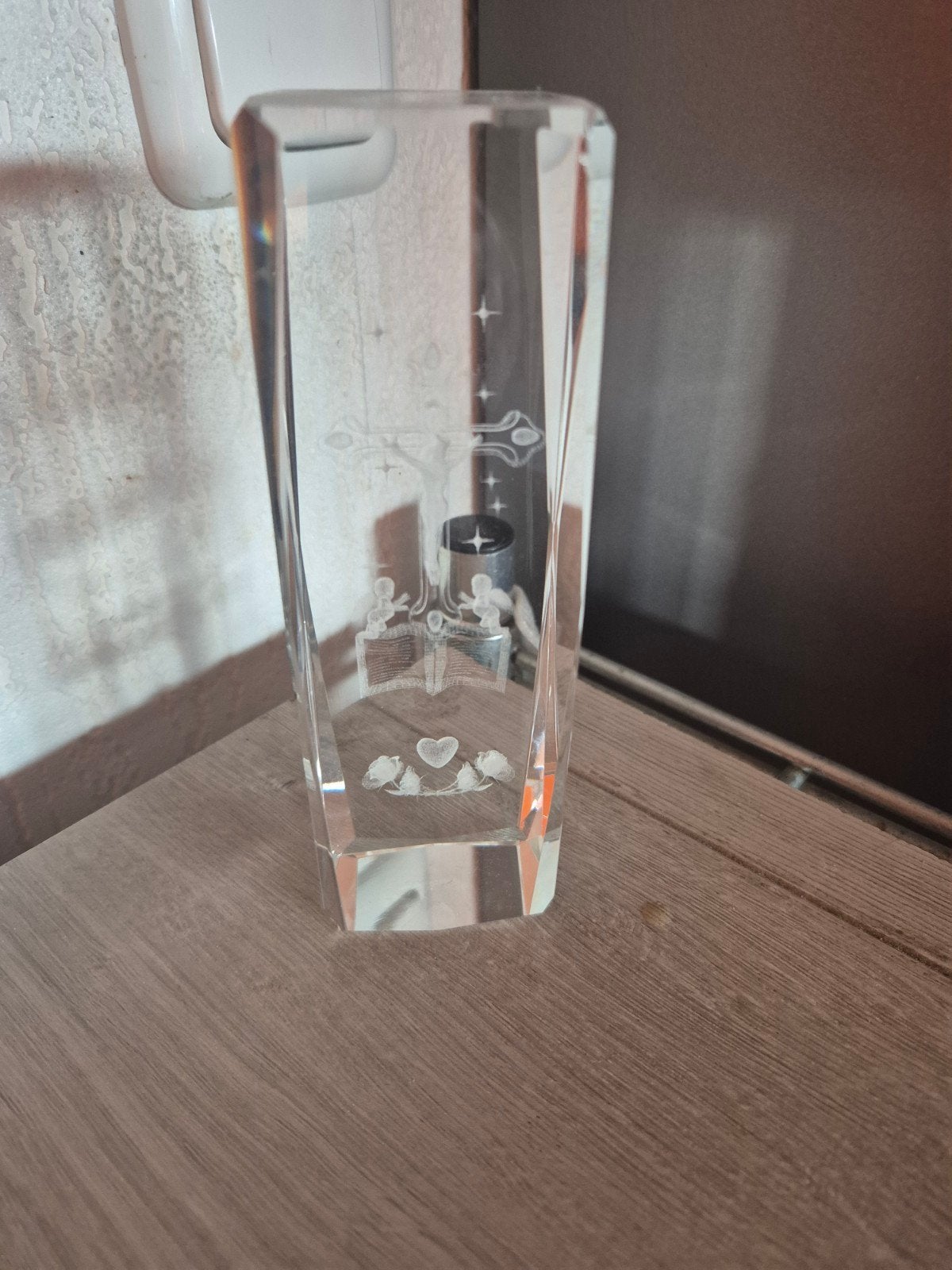 3d glazen blok, Antiek en Kunst, Ophalen of Verzenden
