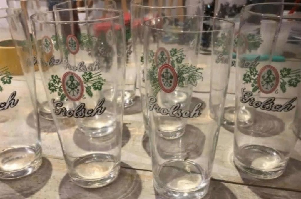 Grolsch bierglazen - 10 stuks - als nieuw, Ophalen of Verzenden, Zo goed als nieuw, Bierglas