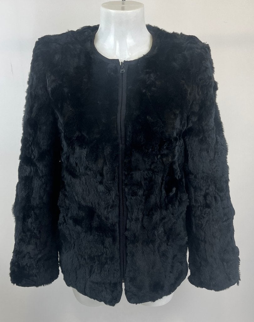 PAROSH Zwart rabbit fur konijn bont jas  Maat XS/S, Kleding | Dames, Parosh, Zwart, Ophalen of Verzenden, Zo goed als nieuw