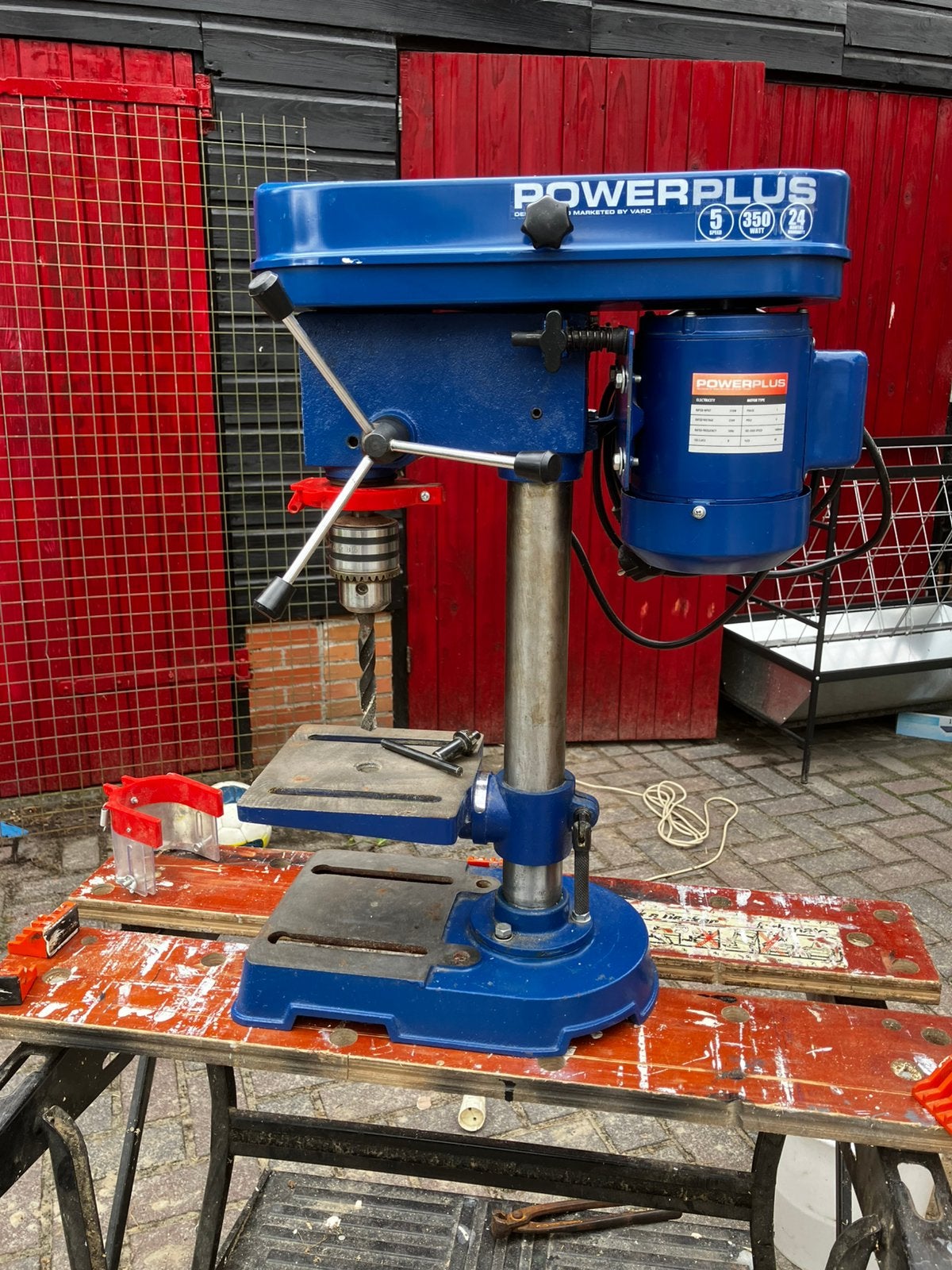 Powerplus Kolomboor 350 Watt, Ophalen, Zo goed als nieuw, Kolomboormachine