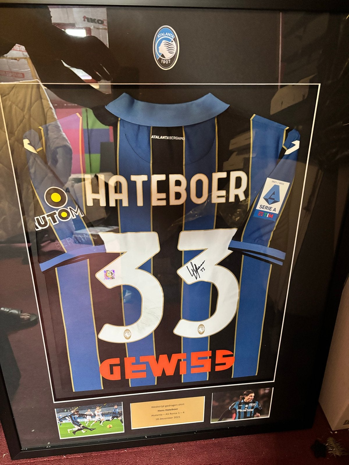 Matchworn shirt Hans Hateboer - Atalanta Bergamo, Maat XL, Ophalen of Verzenden, Gebruikt, Shirt