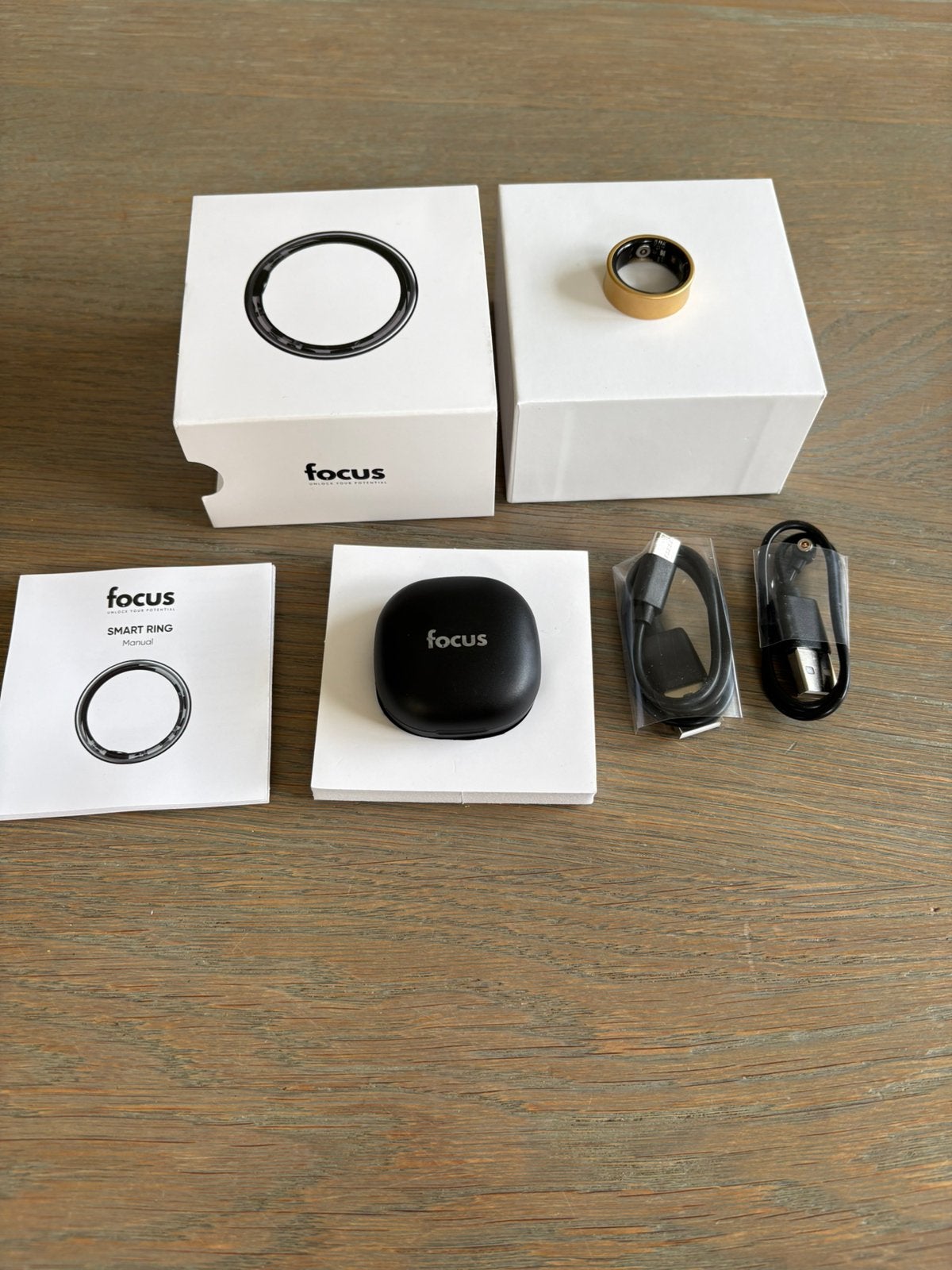 Focus S2 Smart Ring - Mat Goud - Maat 8, !, Gebruikt, !, Ophalen of Verzenden