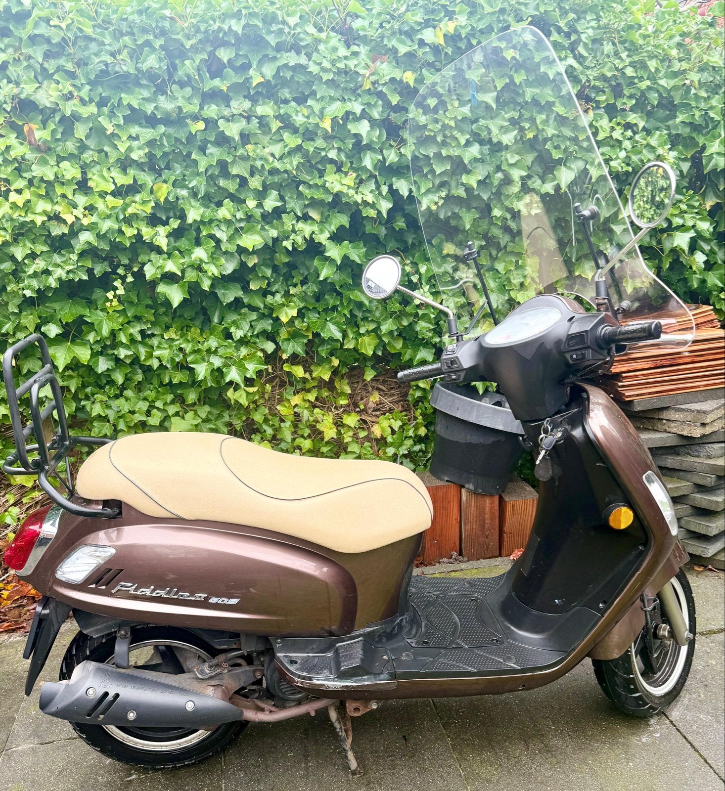 Sym Fiddle 2 scooter - Bruin, 2013, 25 km/u, Ophalen of Verzenden, Gebruikt, Maximaal 25 km/u, Benzine