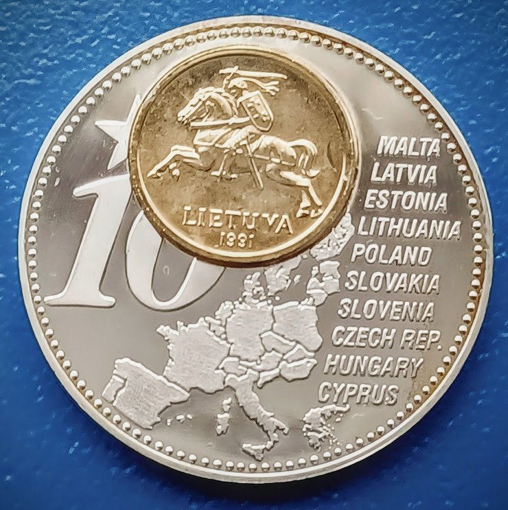 Litouwen 10 cent 1991 - "Forthcoming New Euro Countries", Verzenden, Overige materialen, Buitenland