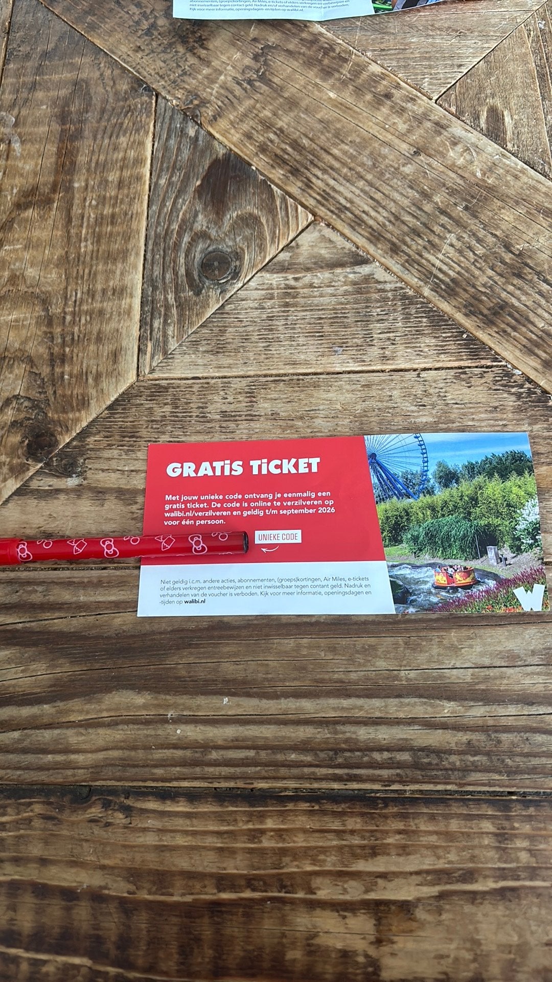 Walibi gratis kaartje, Eén persoon, Kortingsbon