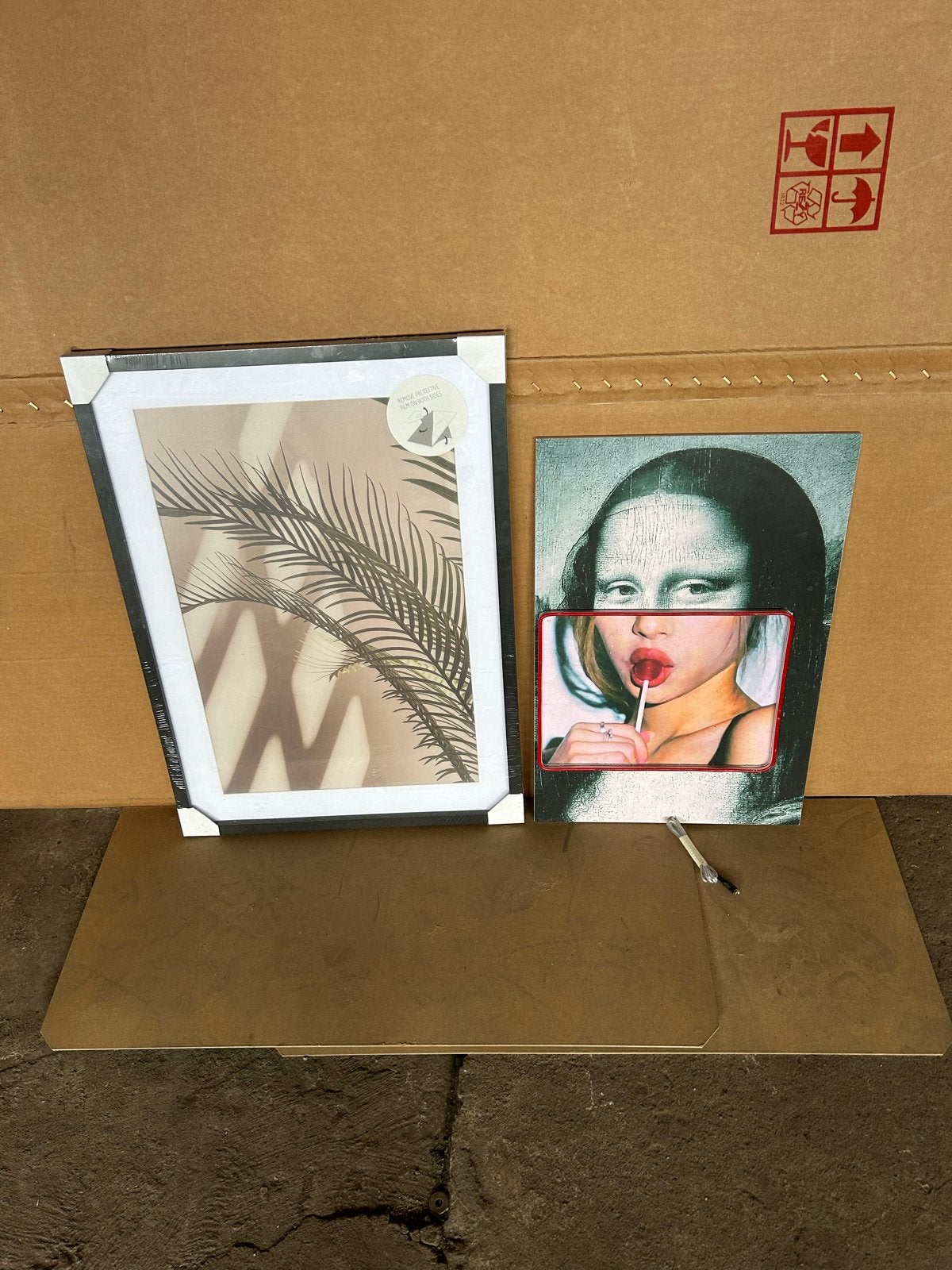 Mona Lisa Lollipop Print met LED-verlichting en lijst, Ophalen, 50 – 75, Oorspronkelijke maker, Nieuw