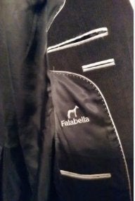 Nog bijna Nieuw dure FALABELLA RIBCORDUROY Colbert Zwart 24, Verzenden, Zo goed als nieuw, Zwart