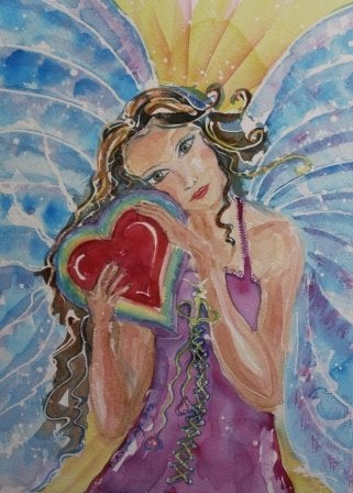 Kunstkaart Kaart Hart Engel Maria Religieus Liefde, Ophalen of Verzenden, Nieuw