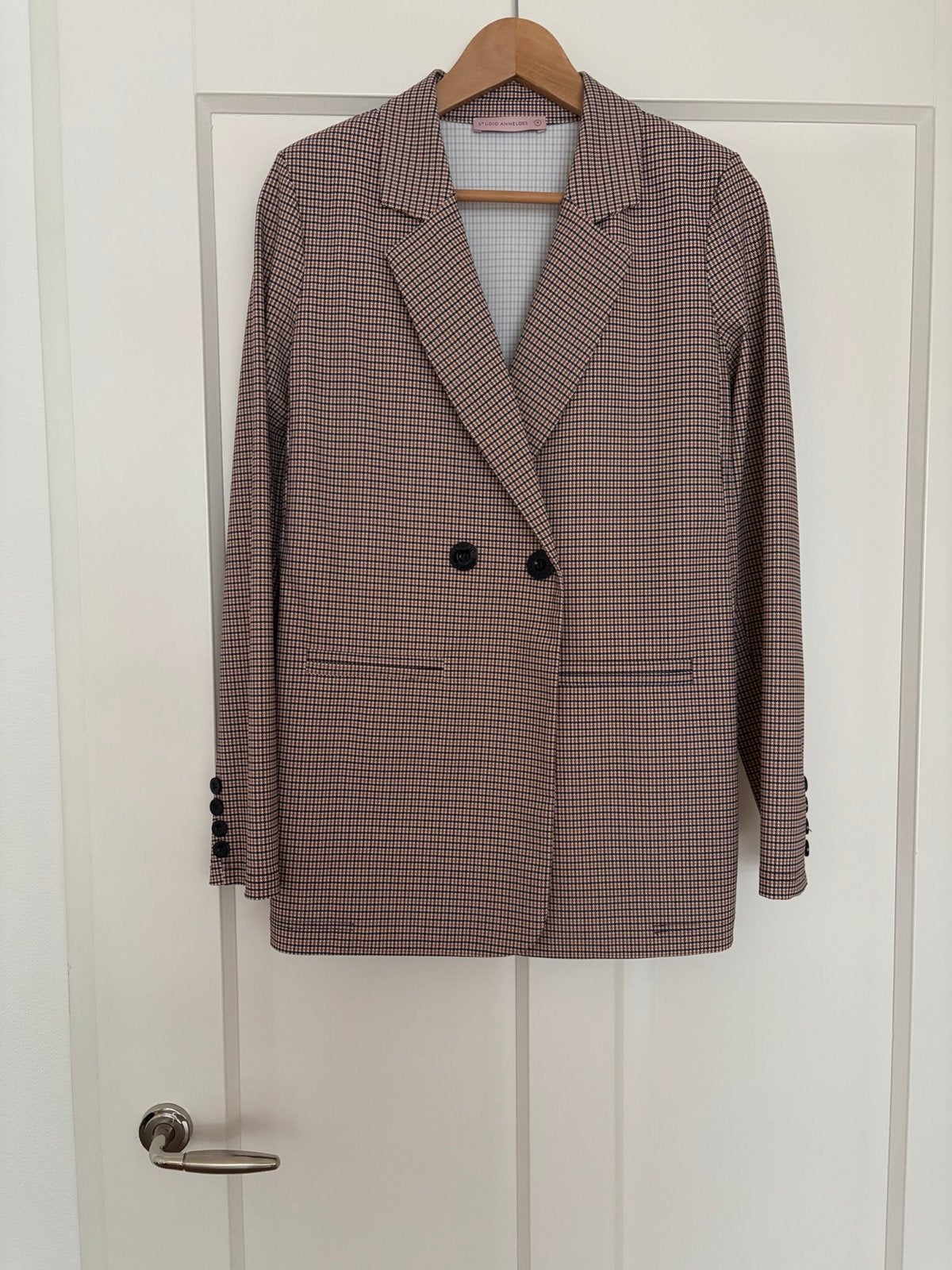 Prachtige retro ruit blazer travelstof van Studio Anneloes M, Maat 38/40 (M), Meerkleurig, Ophalen of Verzenden, Zo goed als nieuw