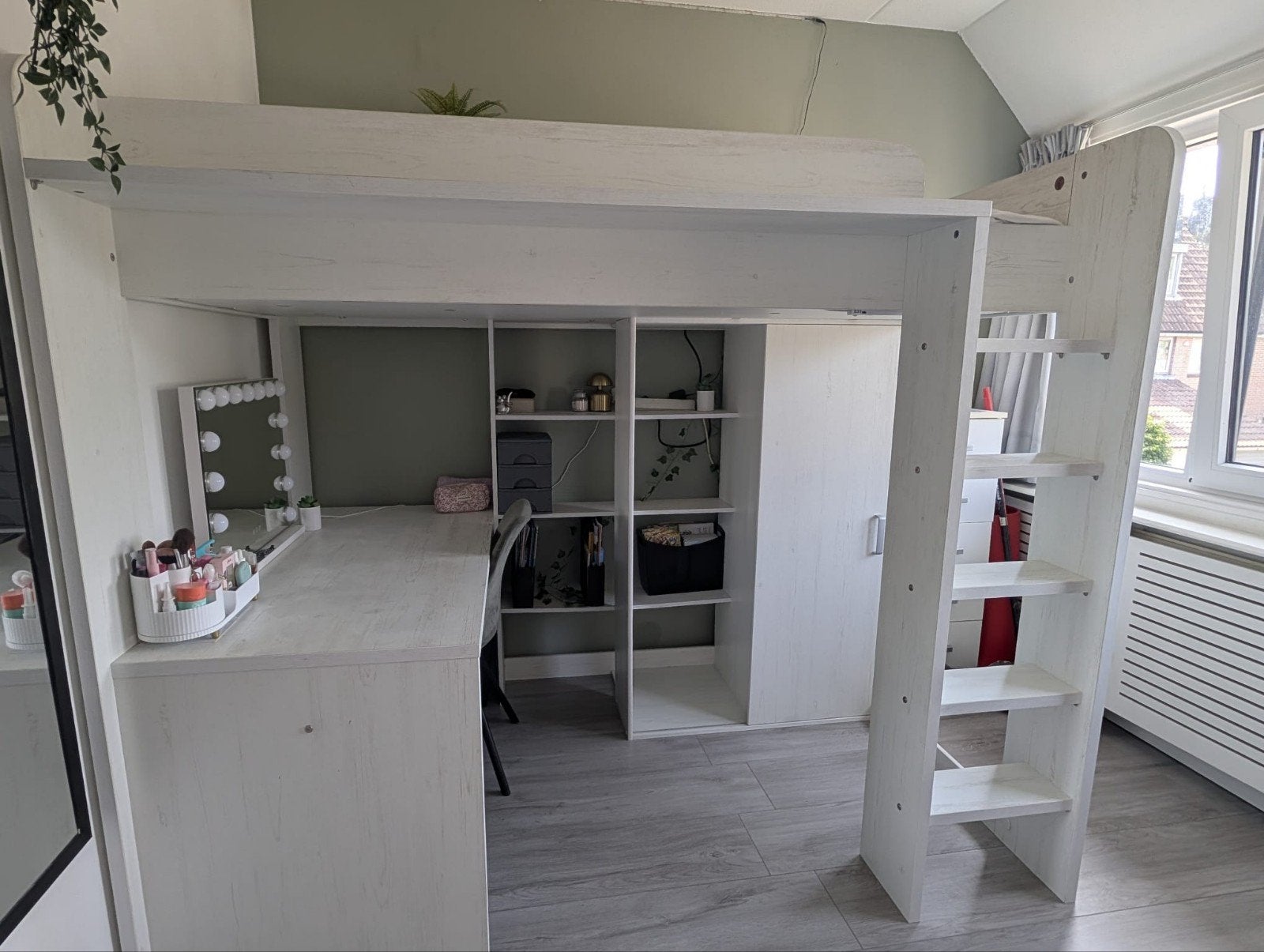 Hoogslaper Parisot met bureau en kledingkast, Ophalen, Gebruikt, 90 cm, Eenpersoons