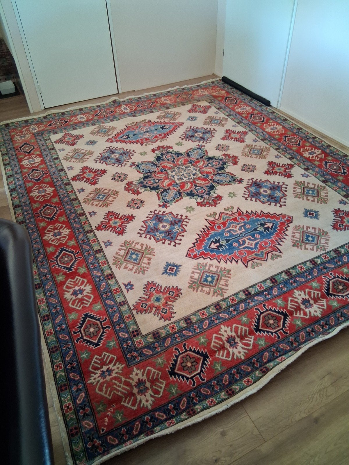 Origineel Handgeknoopt Kazak Tapijt - Zeer Mooi en Groot, Ophalen, Gebruikt, 200 cm of meer, Groen
