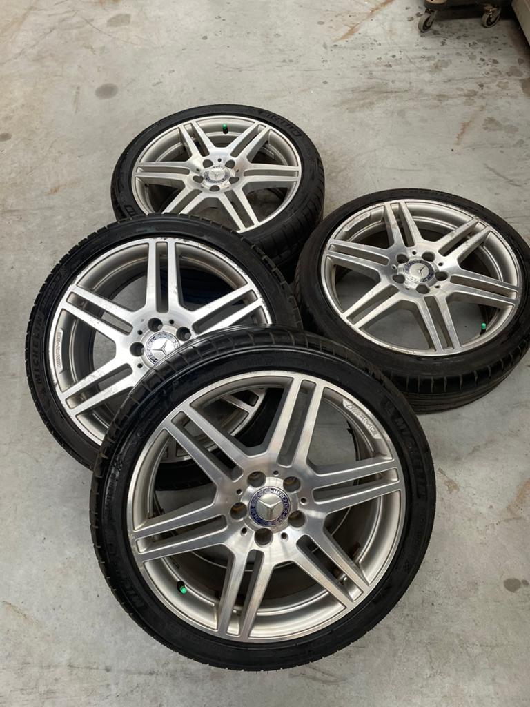 Mercedes Benz velgen AMG met Michelin banden ZR18, Auto-onderdelen, Banden en Velgen, Ophalen
