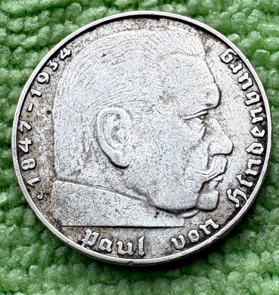 Zeldzame 2 Reichsmark munt 1938J met Hindenburg en adelaar, Ophalen of Verzenden, Losse munt, Zilver