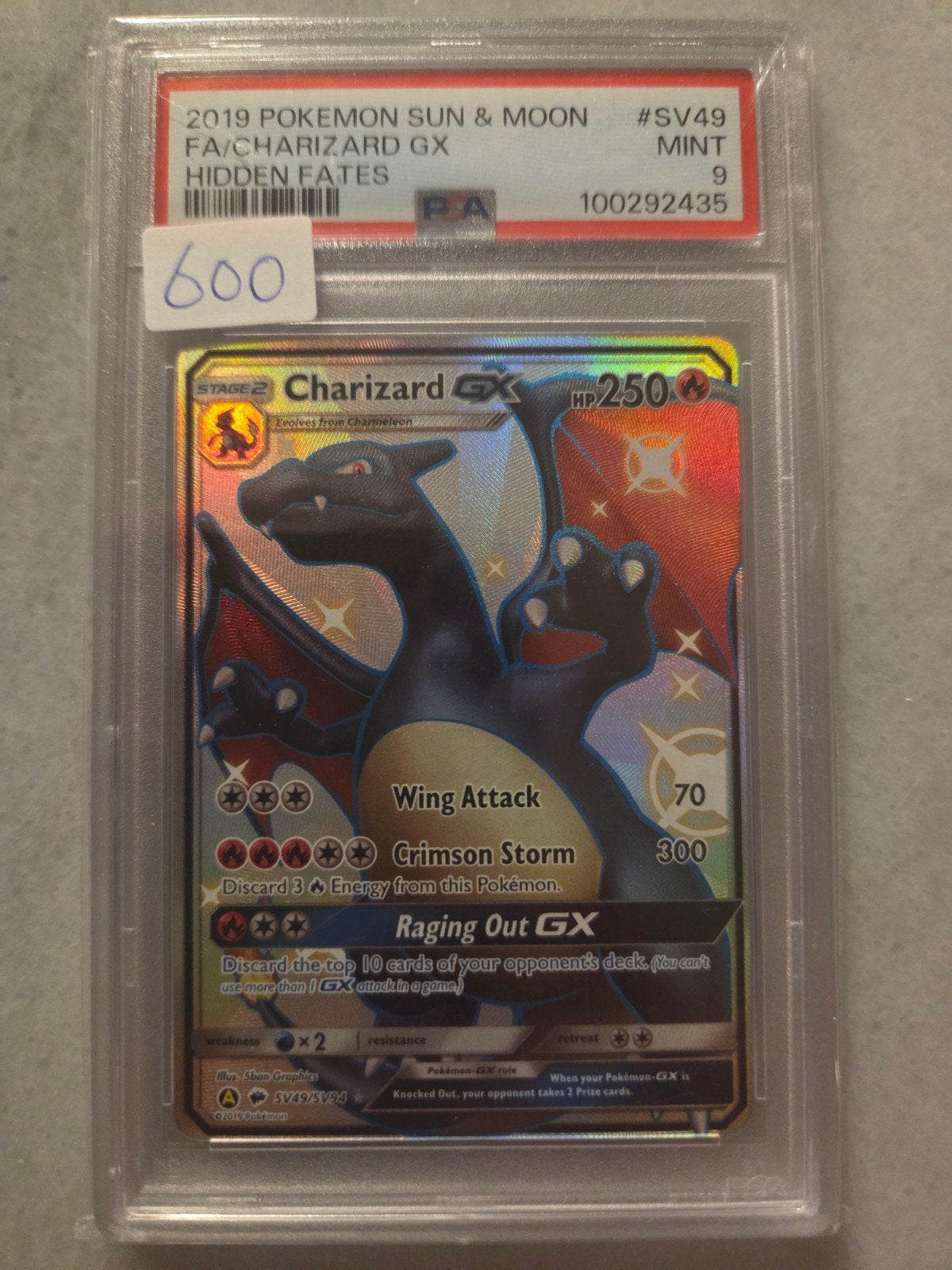 charizard gx #sv49 psa 9, Ophalen of Verzenden, Zo goed als nieuw