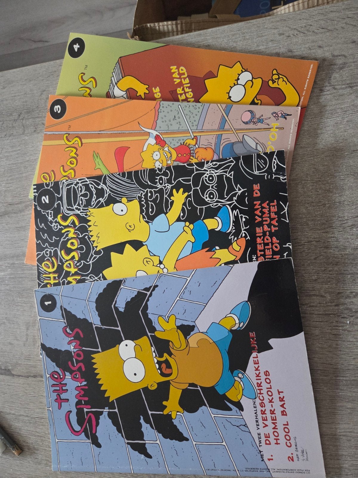 De Simpsons stripboeken - Nummers 1, 2, 3 en 4, Boeken, Stripboeken, Meerdere stripboeken, Ophalen of Verzenden, Gelezen, Matt Groening