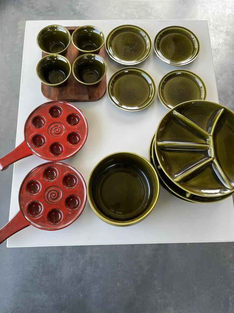 Fondue set. Servies # vintage, Ophalen of Verzenden