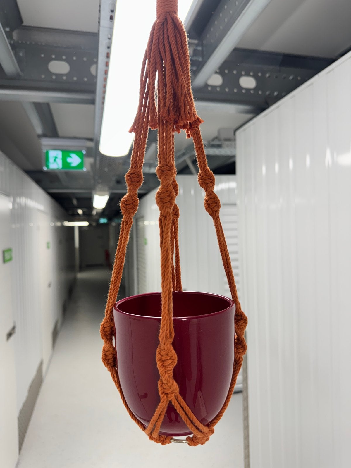 Handgemaakte Macramé Plantenhanger - Oranje, Boho, Nieuw, Ophalen of Verzenden, Oranje