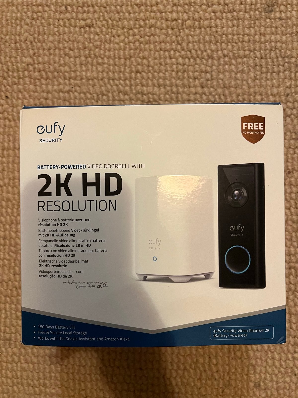Eufy Homebase 2 + T8210c Deurbel (2K HD), Ophalen, Zo goed als nieuw, Buitencamera