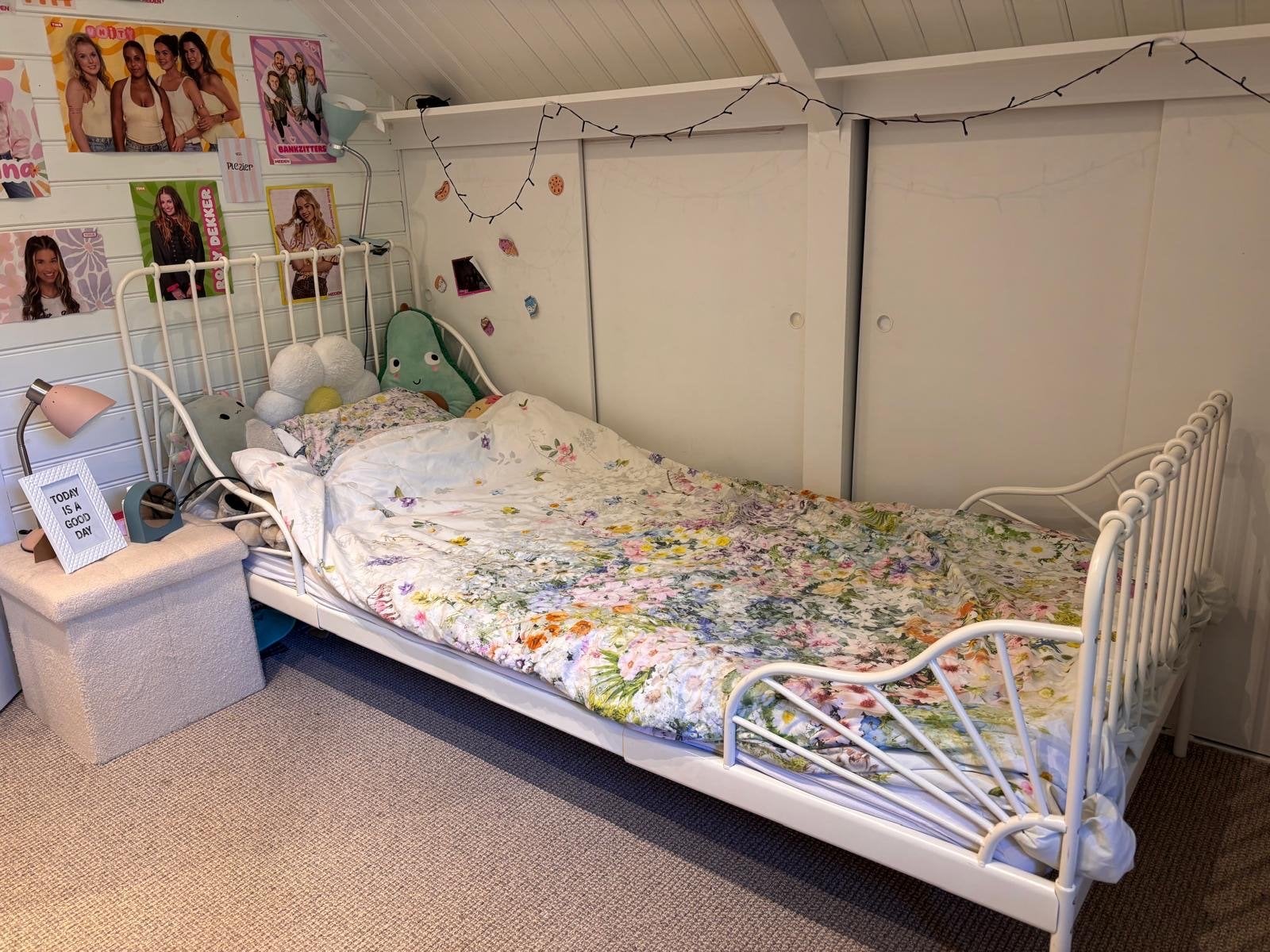 IKEA MINNEN meegroeibed wit, 80x200 cm, Ophalen, Eenpersoons, Wit, 80 cm