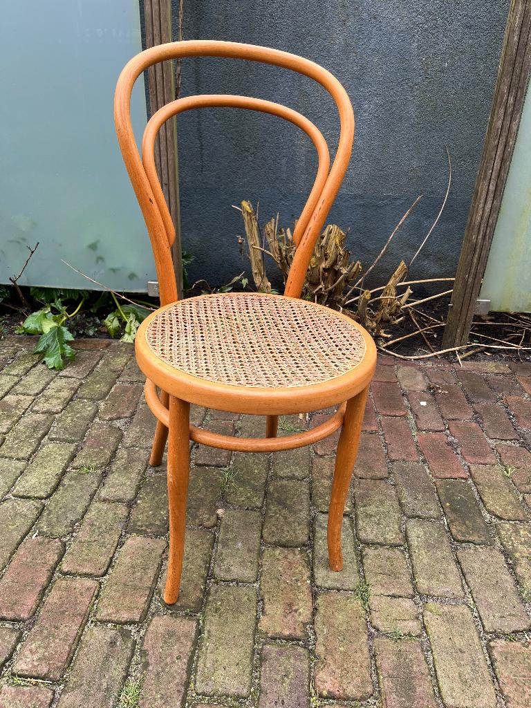 Thonet Hoffmann stoel Bauhaus Pitriet Rotan, Huis en Inrichting, Ophalen, Gebruikt, Bruin, Bauhaus Vintage Café stoel Oostenrijk Wenen