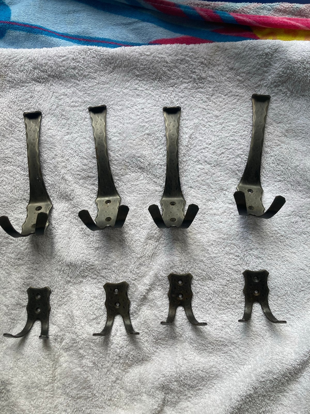 Set van 8 metalen kapstokhaken - Vintage stijl, Ophalen of Verzenden, Gebruikt, Metaal, Wandhaken