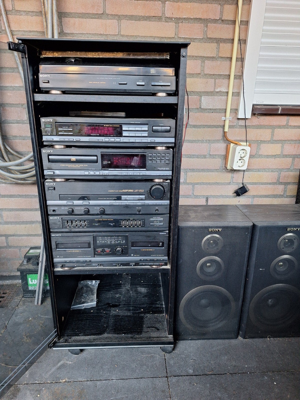 Complete Sony StereoInstallatie met Platenspeler en Speakers, Ophalen, Gebruikt, Cassettedeck, Sony