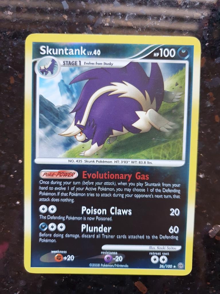 Skuntank 26/100 reverse holo pokemon kaart, Ophalen of Verzenden, Zo goed als nieuw