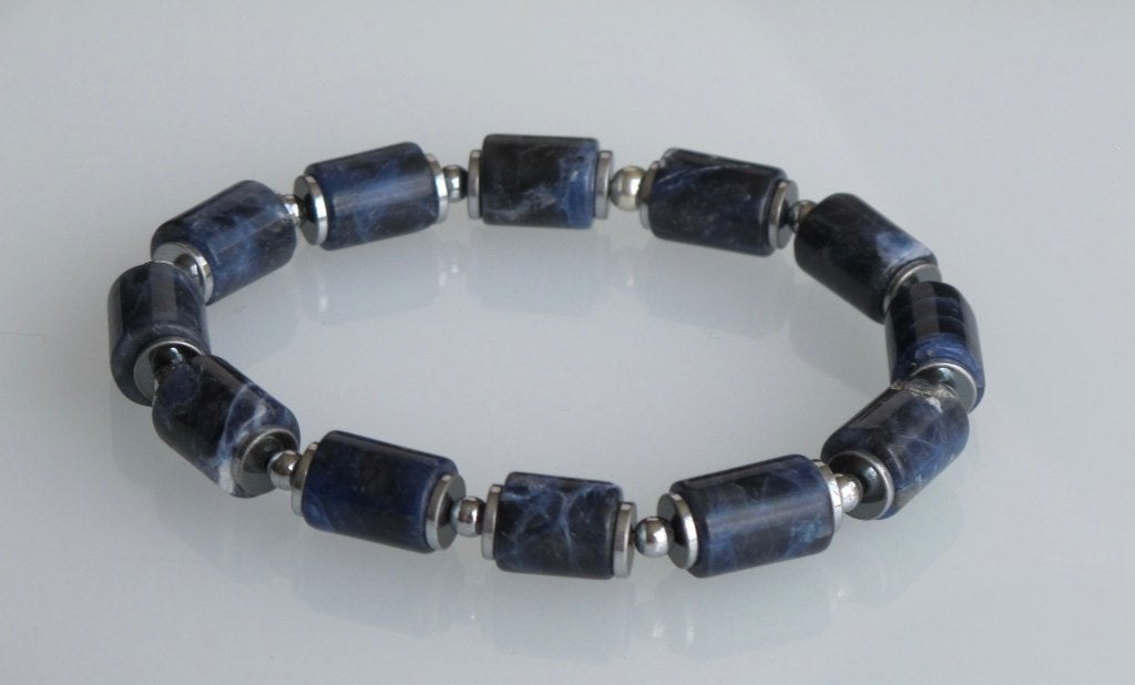 Prachtige armband met Sodaliet edelstenen, Nieuw, Elastiek, Met edelsteen, Verzenden