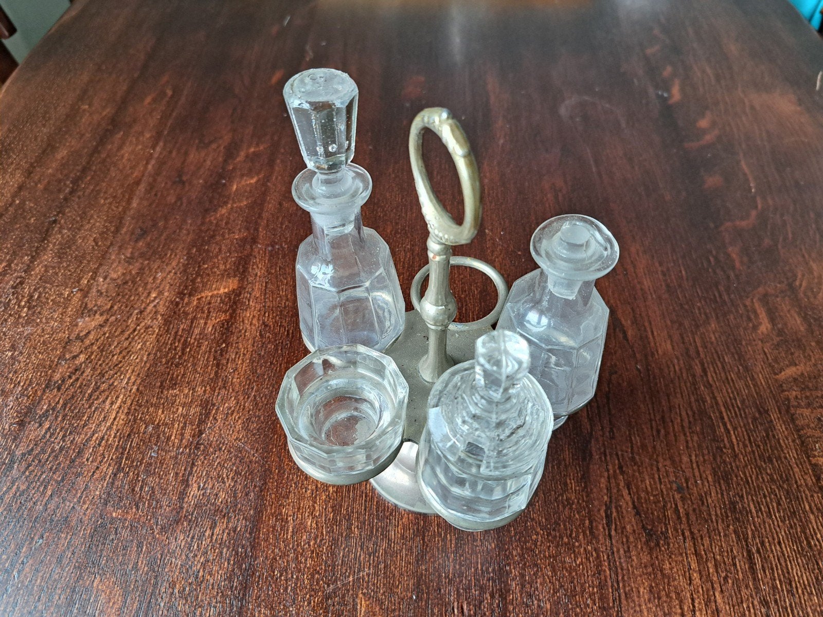 Antieke kruidenrek olie en azijn stel, Antiek en Kunst, Ophalen of Verzenden
