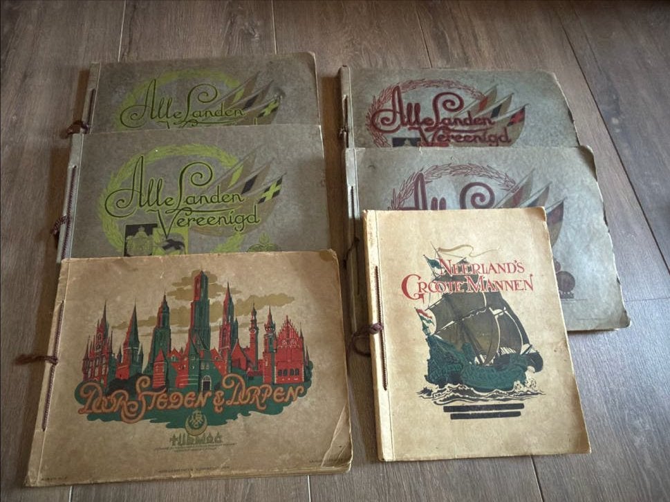 Vintage Verkade Albums: Alle Landen, Steden & Groote Mannen, Ophalen of Verzenden, Gebruikt