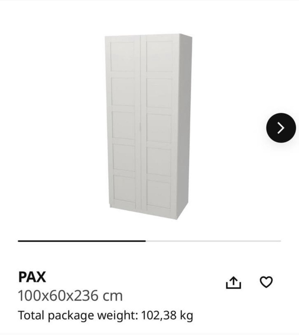 IKEA PAX kledingkast 100x60x236 cm met veel opbergruimte, Ophalen, 200 cm of meer, 50 tot 100 cm, Zo goed als nieuw