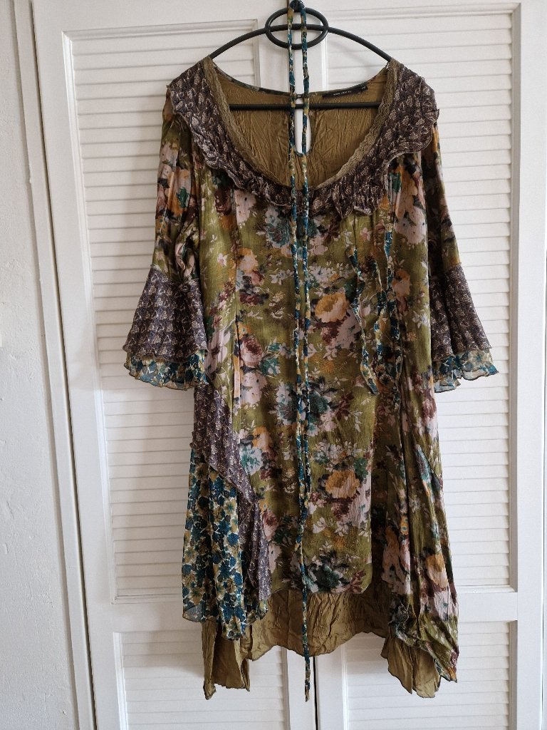 bohemian ibiza jurk IAM EU maat 36., Ophalen, Knielengte, Maat 36 (S), Gedragen