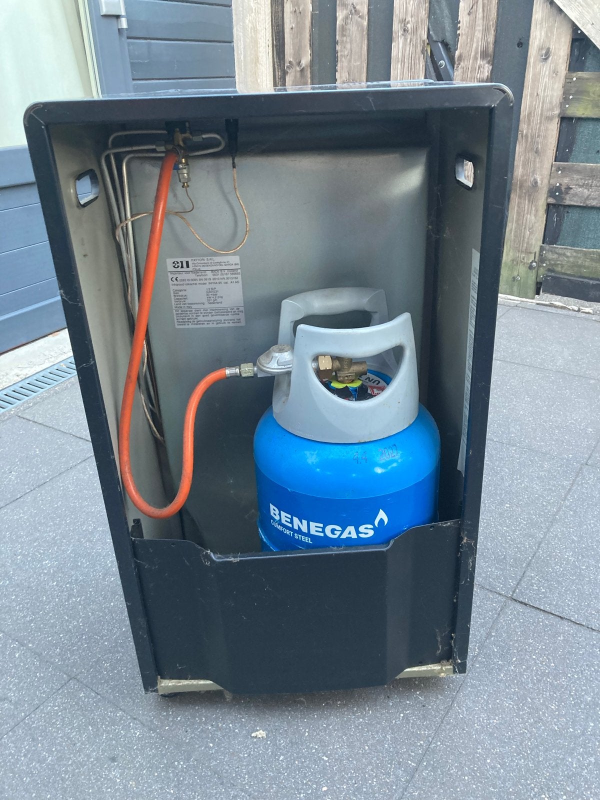 Fattori Gaskachel met Benegas gasfles, Ophalen, Gebruikt, Gas, Vrijstaand