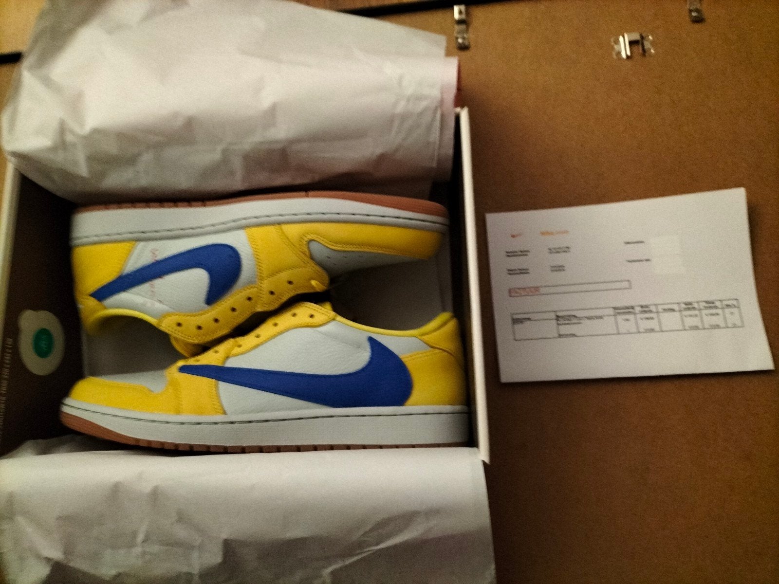 Nike air Jjordan 1 retro low sp Travis Scott canary 46, Ophalen, Nieuw, Overige kleuren, Jordan x Travis scott