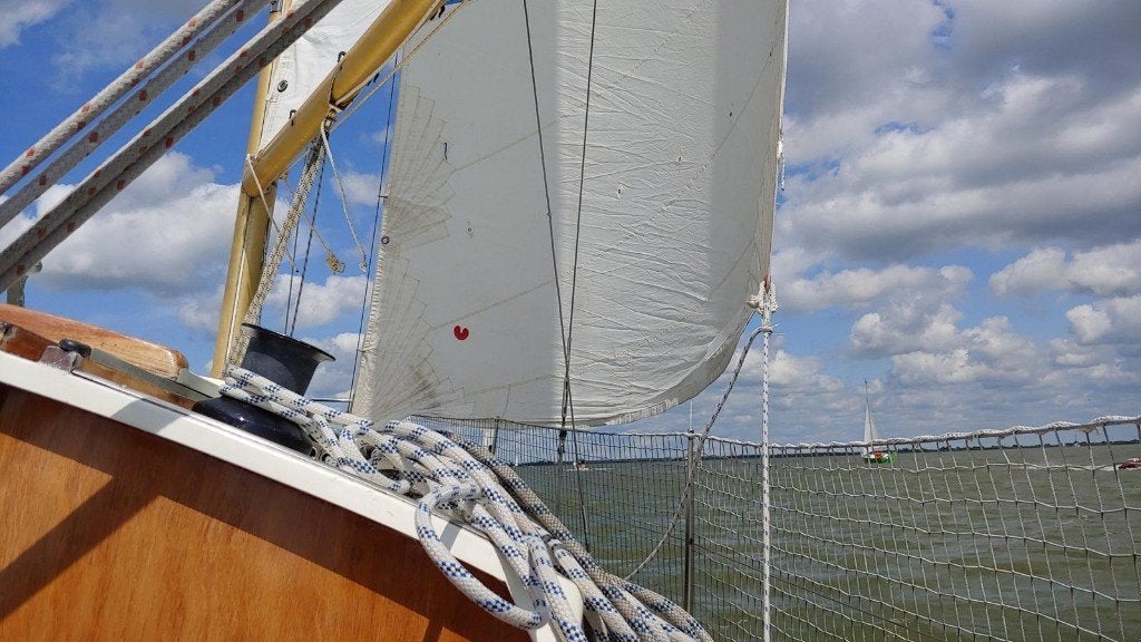 Voorzeilen afkomstig van Waarschip 870, Watersport en Boten, Ophalen, 6 meter of meer, Gebruikt, 15 tot 30 m²