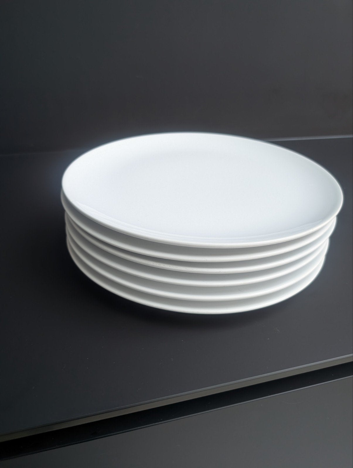 Set van 6 grote witte borden - Made in Portugal, Ophalen, Gebruikt, Keramiek, Bord(en)